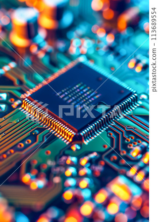 A close up of a computer chip A close up of a computer chip 113689554