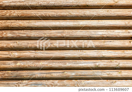 Background of wooden logs with natural pattern 113689607