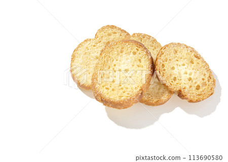 Rusks photographed on a white background Rusks photographed on a white background 113690580