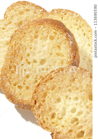 Rusks photographed on a white background Rusks photographed on a white background 113690590