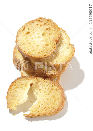 Rusks photographed on a white background Rusks photographed on a white background 113690617