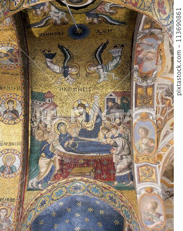 Mosaic in the Martorana Church (Palermo, Italy) Mosaic in the Martorana Church (Palermo, Italy) 113690861