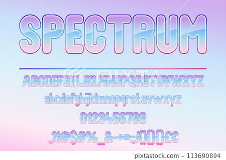 Elegant Spectrum Gradient Typeface Design 113690894