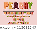 Colorful Peachy Vintage Font Set Colorful Peachy Vintage Font Set 113691245