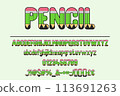 Decorative Pencil Color Font Set Decorative Pencil Color Font Set 113691263