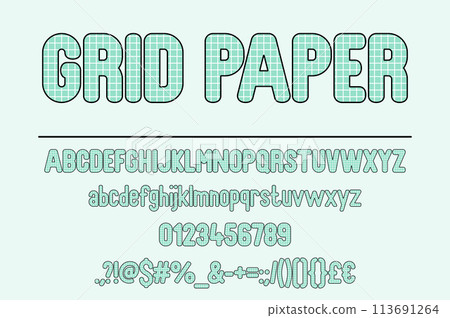 Artistic Grid Paper Color Font Set Artistic Grid Paper Color Font Set 113691264