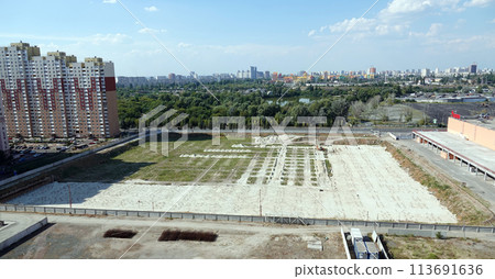Kyiv, Ukraine July 28, 2020 Construction site of the zero cycle of a large entertainment center in Kyiv Kyiv, Ukraine July 28, 2020 Construction site of the zero cycle of a large entertainment center in Kyiv 113691636