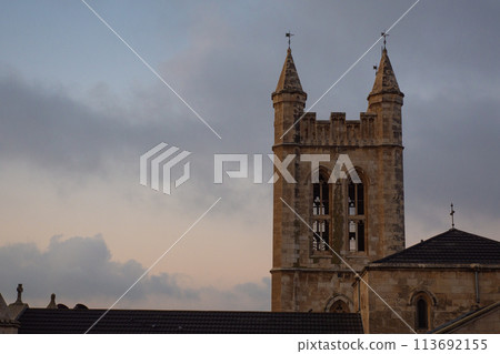 Jerusalem, St. George's Anglican Cathedral in the early morning. Jerusalem, St. George's Anglican Cathedral in the early morning. 113692155