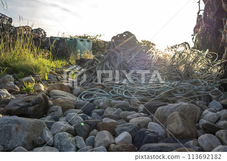 Close up of Lobster Pots or traps in Ireland Close up of Lobster Pots or traps in Ireland 113692182
