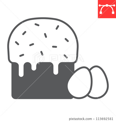 Easter cake glyph icon Easter cake glyph icon 113692581