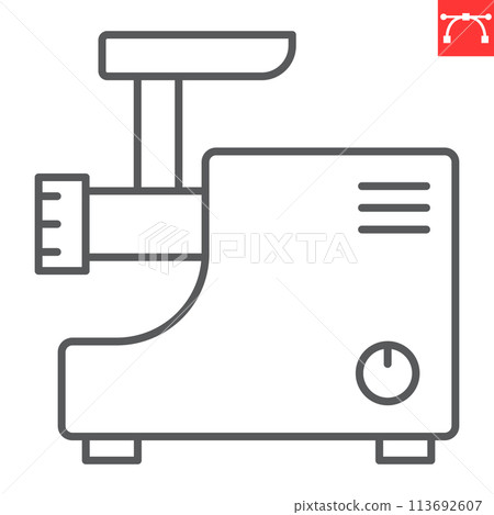 Meat grinder line icon 113692607