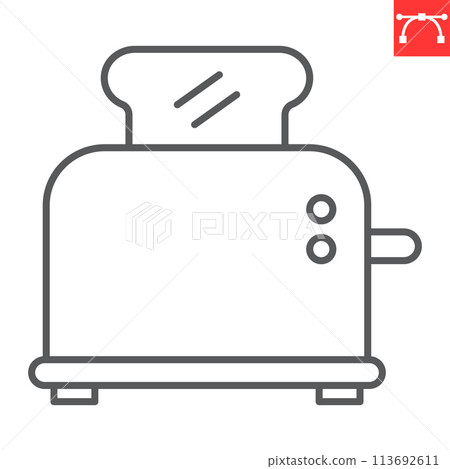 Bread toaster line icon Bread toaster line icon 113692611