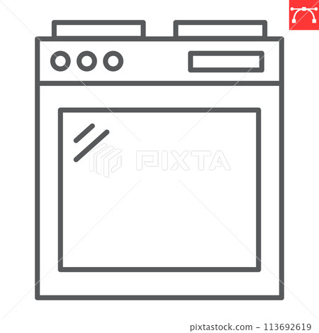 Kitchen oven line icon 113692619