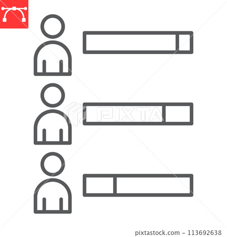Election result line icon 113692638