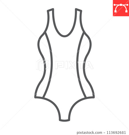 Swimming suit line icon Swimming suit line icon 113692681