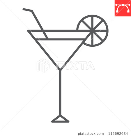 Cocktail line icon Cocktail line icon 113692684