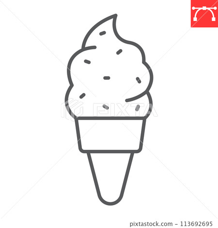 Ice cream line icon 113692695