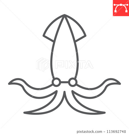 Squid line icon Squid line icon 113692748