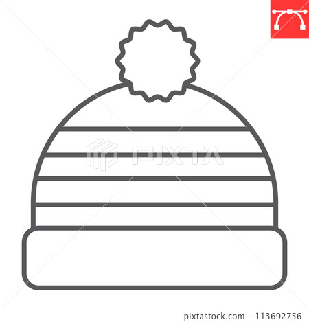 Winter hat line icon 113692756