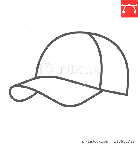 Baseball hat line icon 113692758