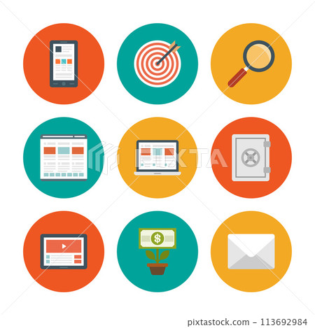 Flat design icons vector symbols for website 113692984