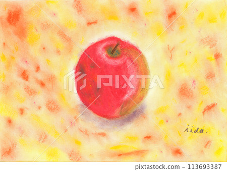 用粉彩畫的蘋果的插圖 用粉彩畫的蘋果的插圖 113693387