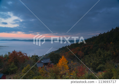 Photographing autumn leaves at Tokonagesan Senjuji Temple, a temple located in the mountains in Hiedano-cho, Kameoka City Photographing autumn leaves at Tokonagesan Senjuji Temple, a temple located in the mountains in Hiedano-cho, Kameoka City 113693717