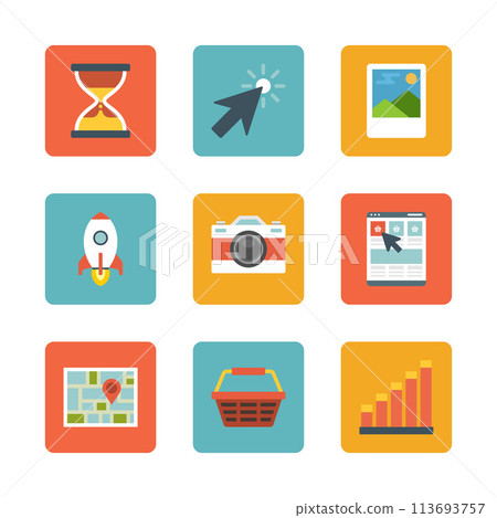 Flat design icons vector symbols for website 113693757