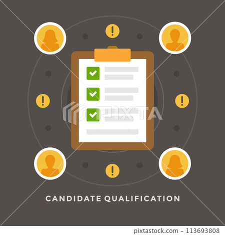 Flat design vector business illustration concept Candidate qualification 113693808