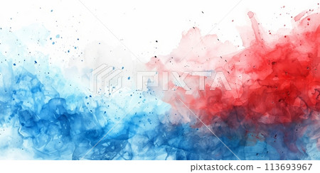 Abstract blue-white-red watercolor Abstract blue-white-red watercolor 113693967