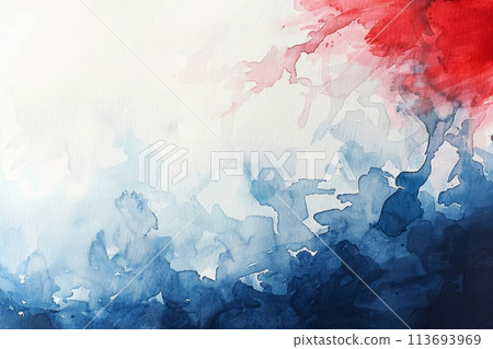 Abstract blue-white-red watercolor Abstract blue-white-red watercolor 113693969