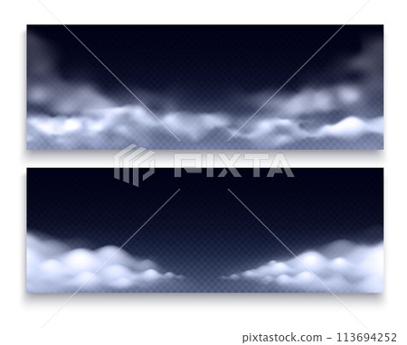 Realistic cloud banners 113694252