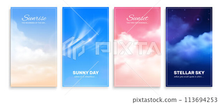 Realistic cloud banners 113694253