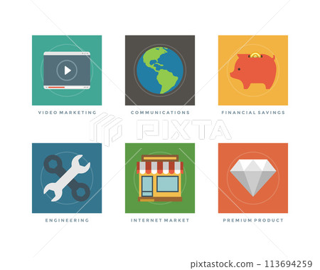 Flat design vector illustration infographic elements Flat design vector illustration infographic elements 113694259