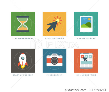 Flat design vector illustration infographic elements 113694261