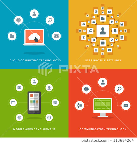 Business flat design vector illustrations 113694264