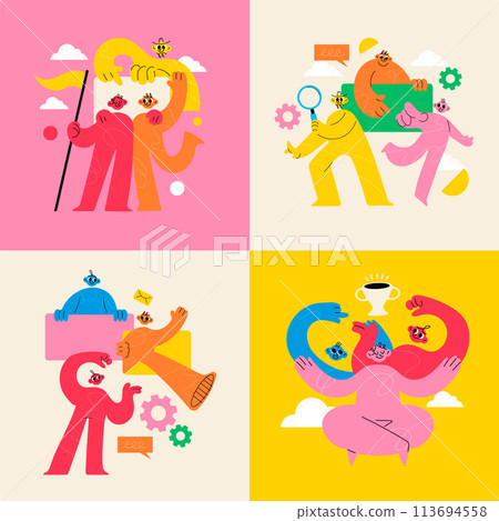 Abstract business people composition set Abstract business people composition set 113694558