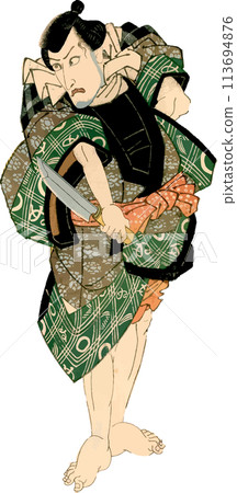 A man holding a deba knife A man holding a deba knife 113694876