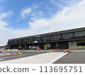 Autumn sky, white clouds and Sakata Station 113695751