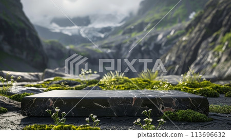 Marble Podium in Mystic Forest or mountains 113696632