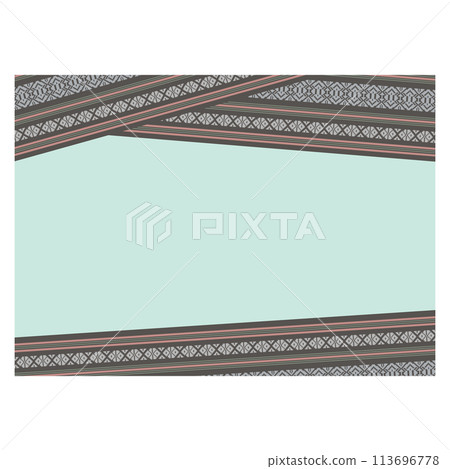 Japanese pattern frame A in the style of Hakata-ori kenjo pattern Japanese pattern frame A in the style of Hakata-ori kenjo pattern 113696778