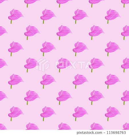 seamless pattern with pink flowers  113698763