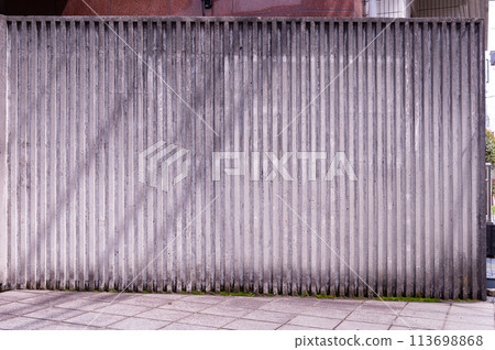 street wall background ,Industrial background, empty grunge urban street with warehouse brick wall 113698868
