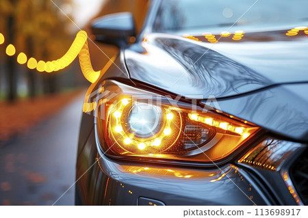 汽車大燈特寫 113698917