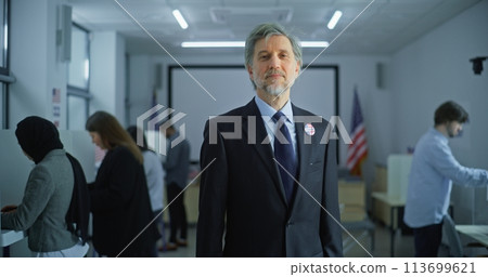 Portrait of mature man, United States of America elections voter Portrait of mature man, United States of America elections voter 113699621