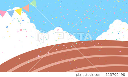 Background illustration of athletics grounds_16:9 Background illustration of athletics grounds_16:9 113700498