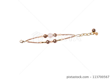 Fashionable jewelry bracelet isolated on white background 113700567