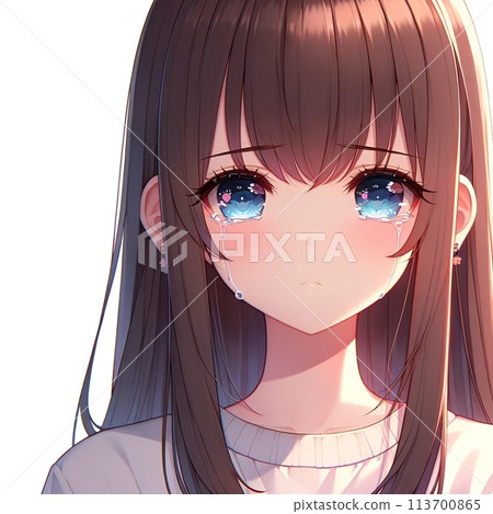 A woman crying in tears 113700865