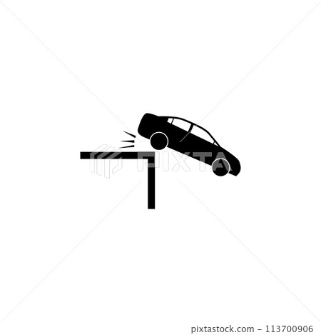 Car Fell into Ravine from Mountain Flat Vector Icon Car Fell into Ravine from Mountain Flat Vector Icon 113700906