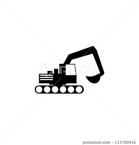 Excavator Flat Vector Icon Excavator Flat Vector Icon 113700918
